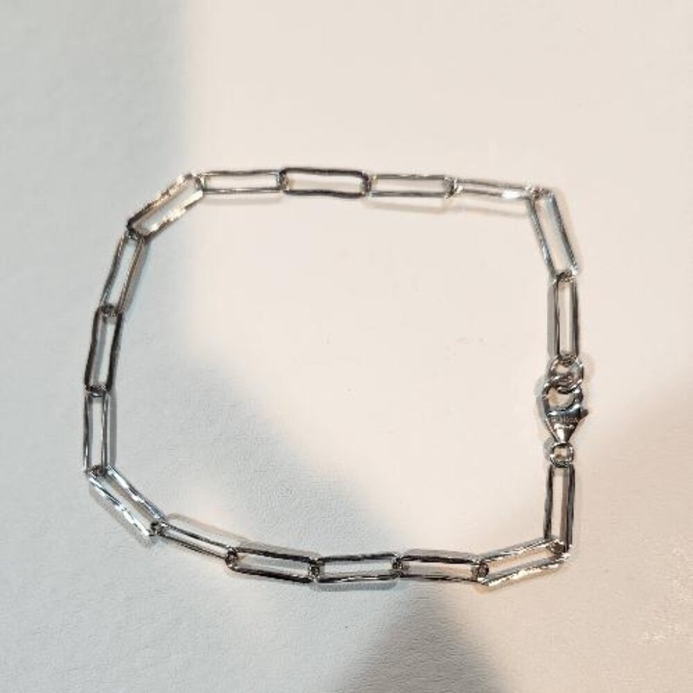 Bianca Milano Sterling Silver paperclip chain ankle bracelet